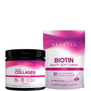 NeoCell Glow Essentials Beauty Bundle - Super Collagen and Biotin Beauty Soft Chews
